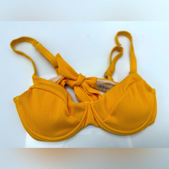 Yellow Ribbed Bikini Top: Eligible 3/$25 - Picture 9 of 9